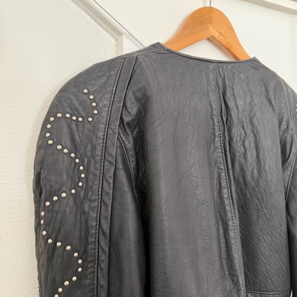 Joseph Alexander Vintage Black Studded Leather Jacket size 8 - Picture 4 of 10